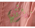 Pure Cotton Women’s Embroidered Button Front Top