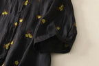 Pure Cotton Women’s Floral Embroidered Collared Shirt