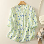 Pure Cotton Women’s Abstract Printed  Top - Summer Wear