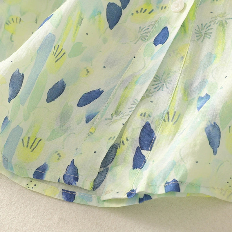Pure Cotton Women’s Abstract Printed  Top - Summer Wear