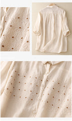 100% Pure Cotton Embroidered Shirt Top
