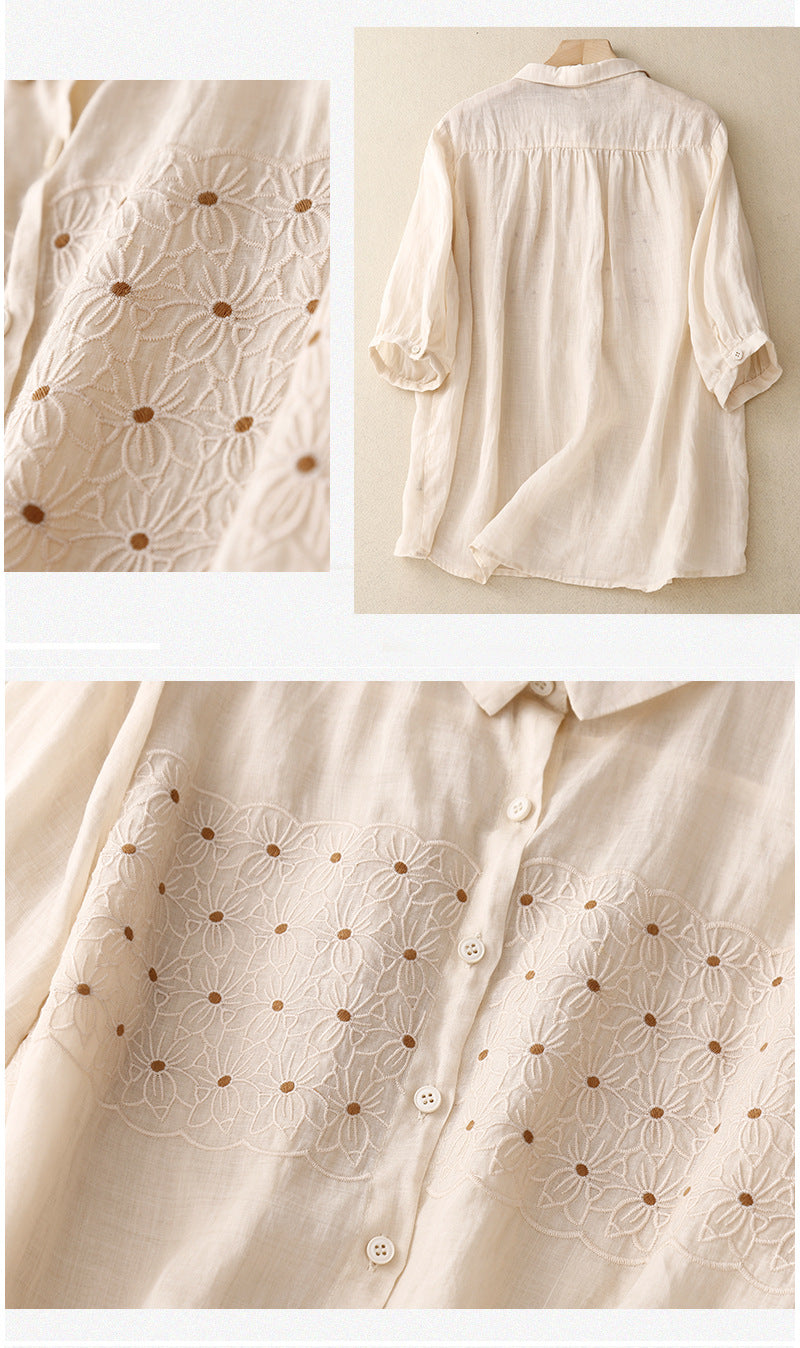 100% Pure Cotton Embroidered Shirt Top