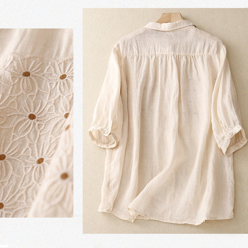 Pure Cotton Casual Wear Shirt With Beautiful Embroidered