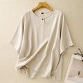 100% Pure Cotton Minimal Button Neck Top
