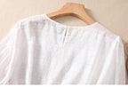 Pure Cotton Heart Embroidery Top Shirt