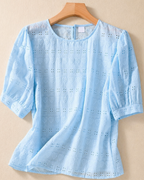 Pure Cotton Heart Embroidery Top Shirt