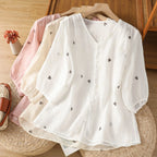 100% Pure Cotton Heart Embroidery  Top