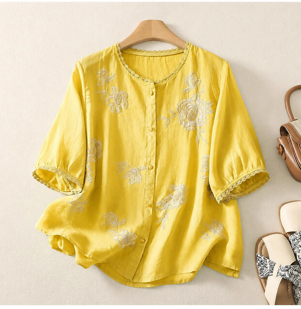 Women's Premium Embroidered Cotton Shirt