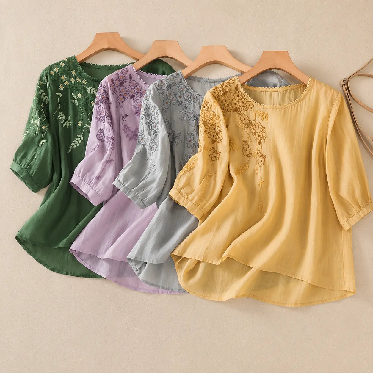 Nature Cotton Floral Embroidered Top
