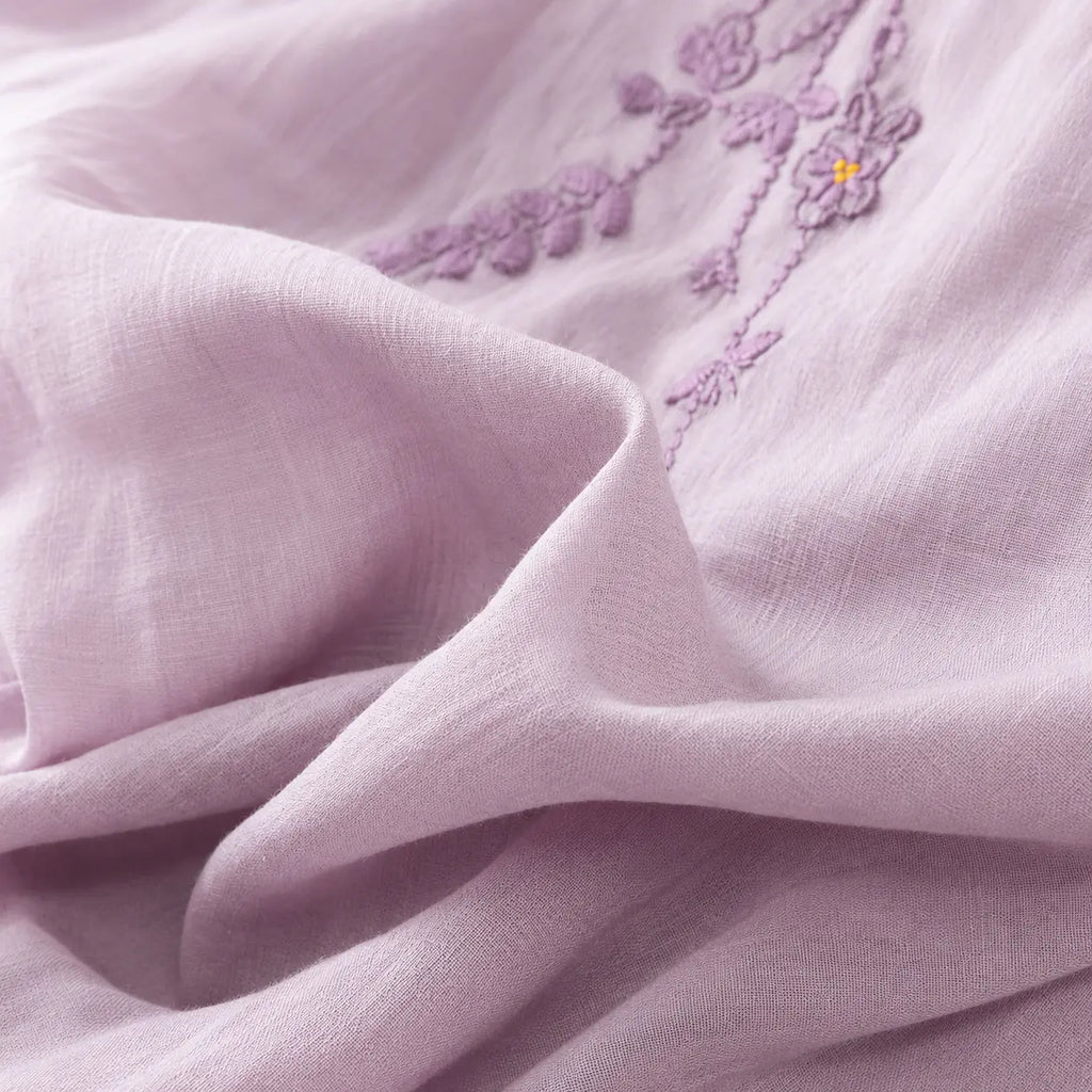Nature Cotton Floral Embroidered Top