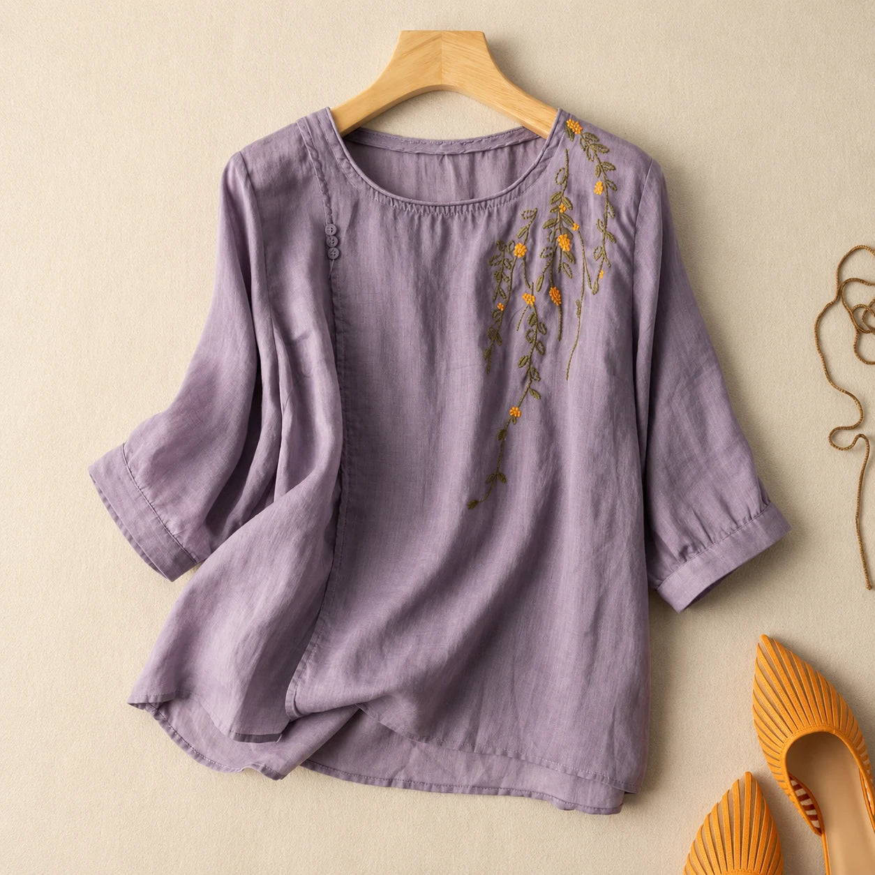 Women's Pure Cotton Embroidered Top