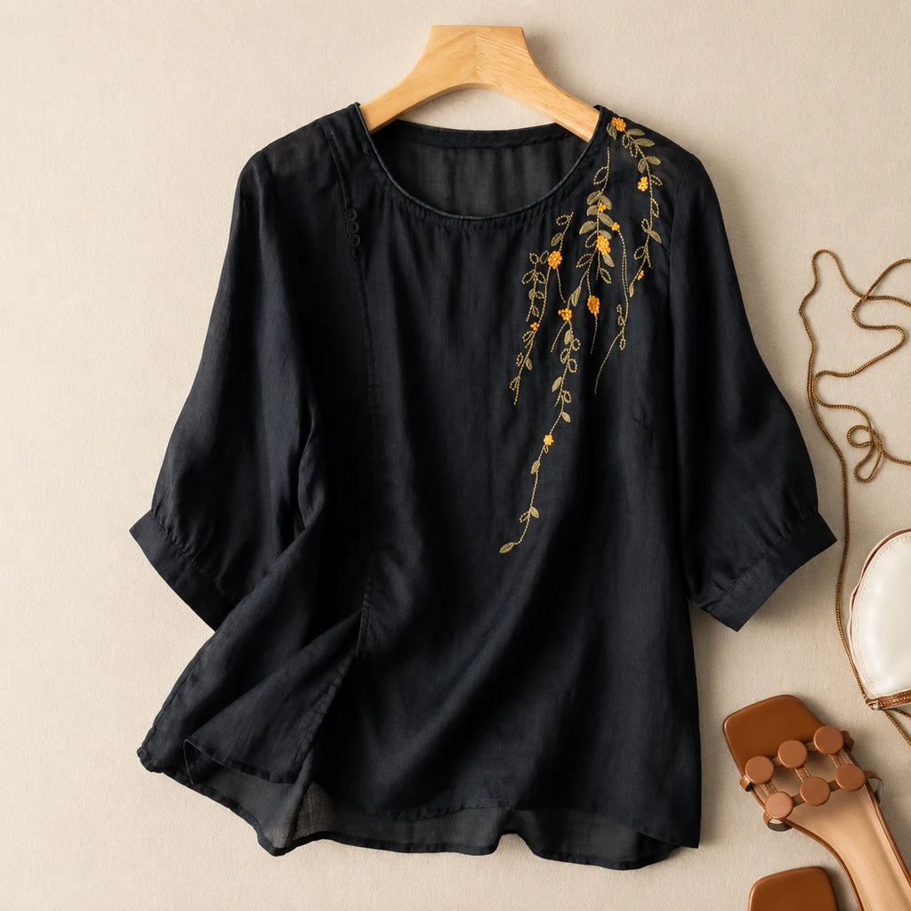 Women's Pure Cotton Embroidered Top