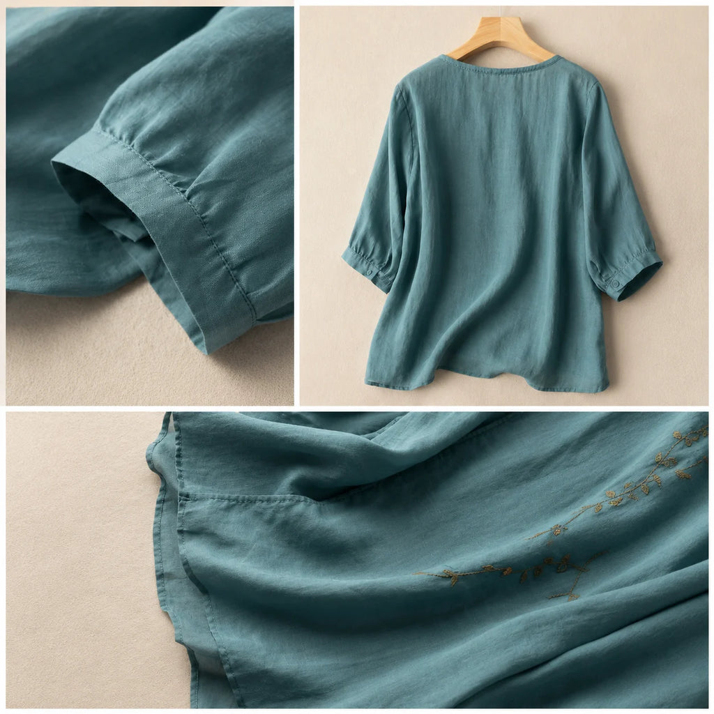 Women's Pure Cotton Embroidered Top