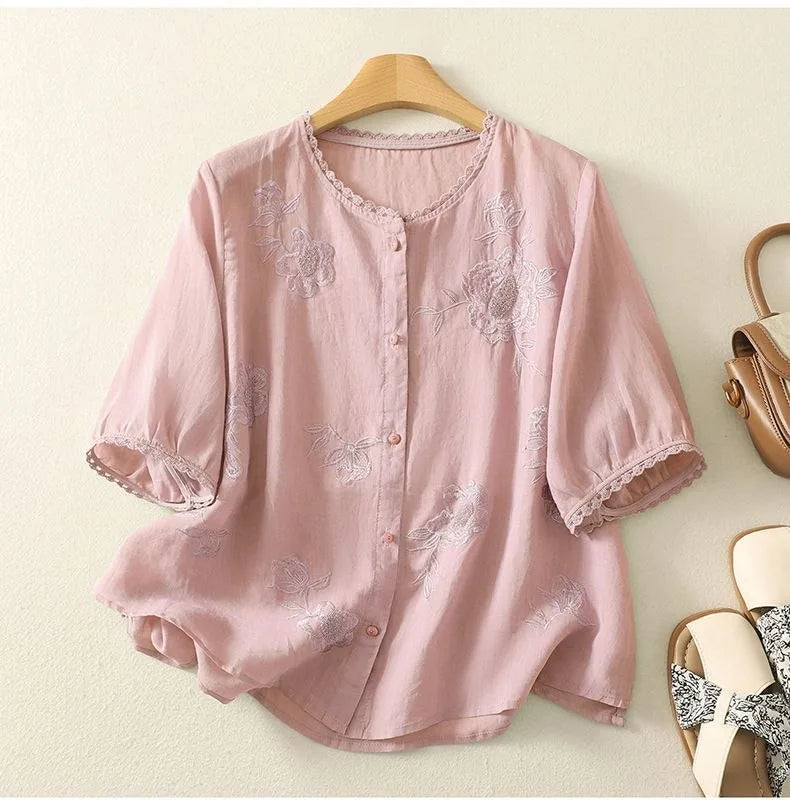 Women's Premium Embroidered Cotton Shirt