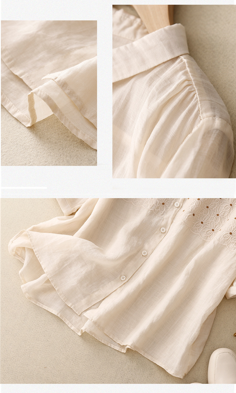 100% Pure Cotton Embroidered Shirt Top | Summer Wear