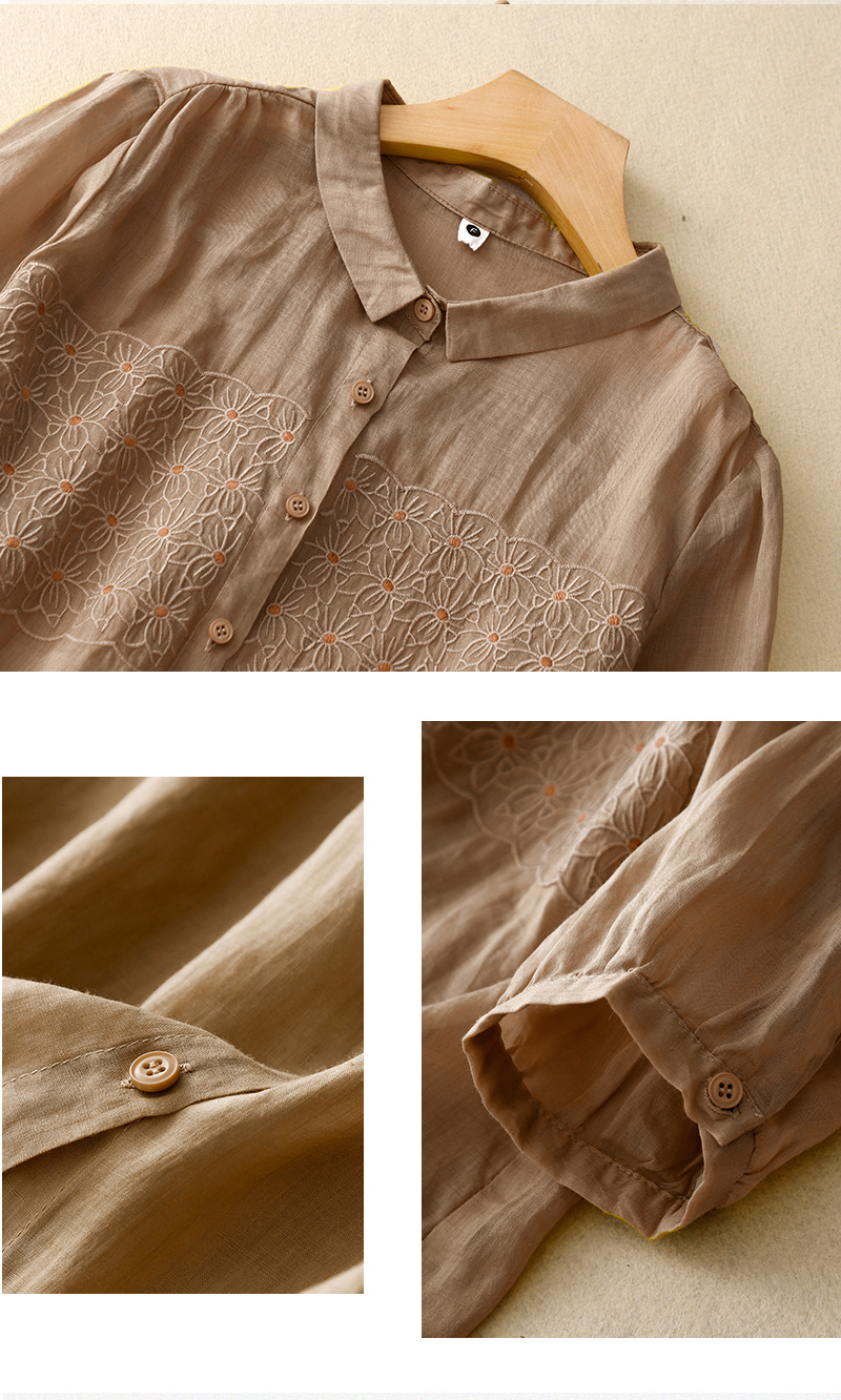 100% Pure Cotton Embroidered Shirt Top | Summer Wear