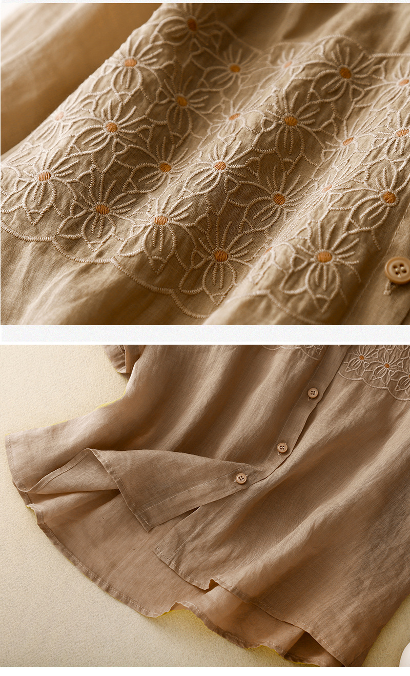 100% Pure Cotton Embroidered Shirt Top | Summer Wear
