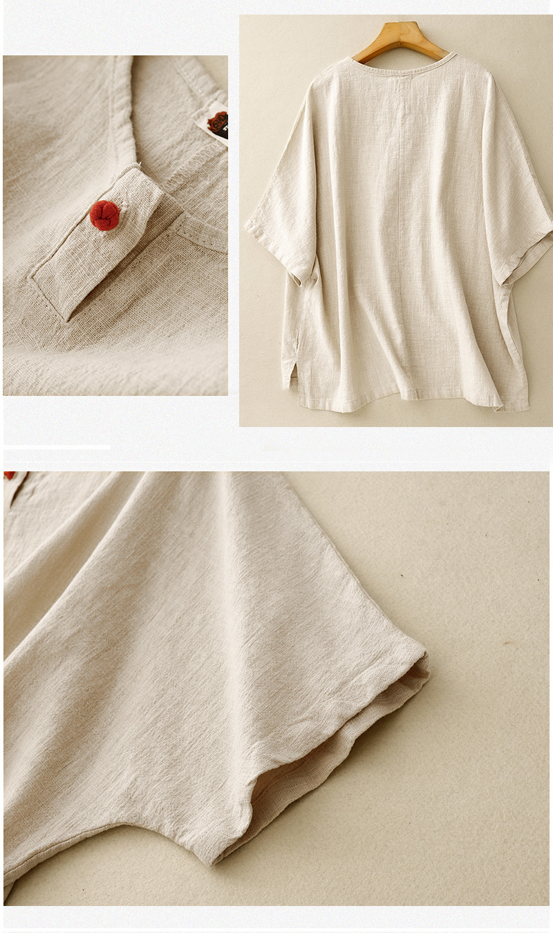 100% Pure Cotton Minimal Button Neck Top