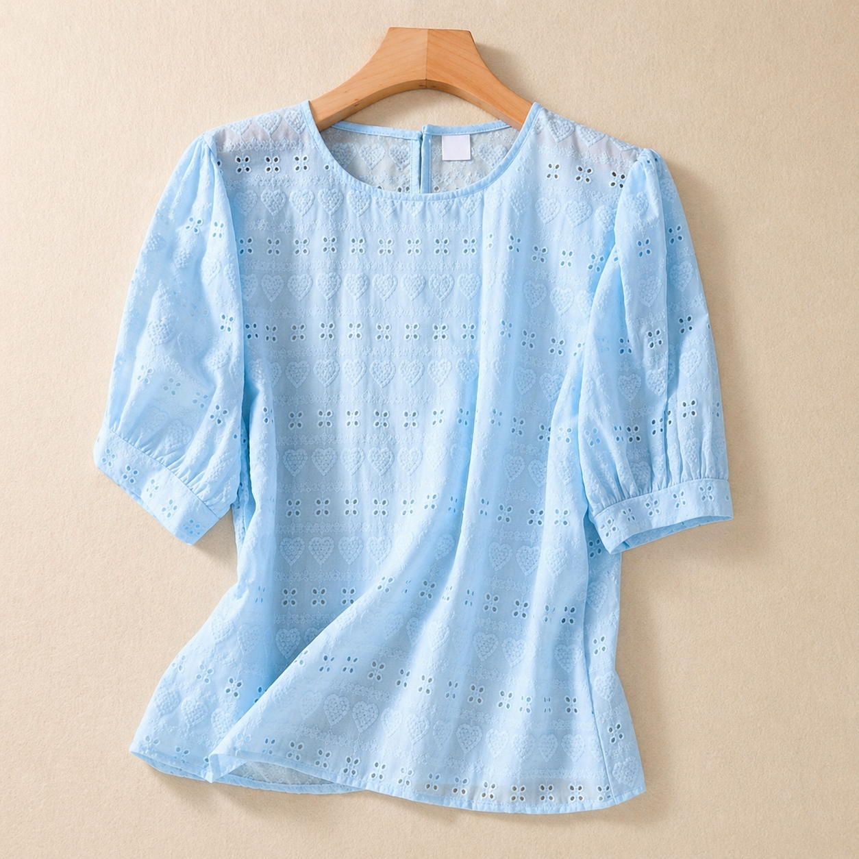 Pure Cotton Heart Embroidery Top Shirt