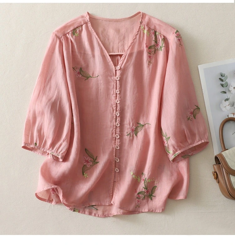 Pure Cotton Embroidered Shirt