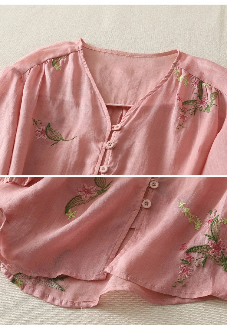 Pure Cotton Embroidered Shirt