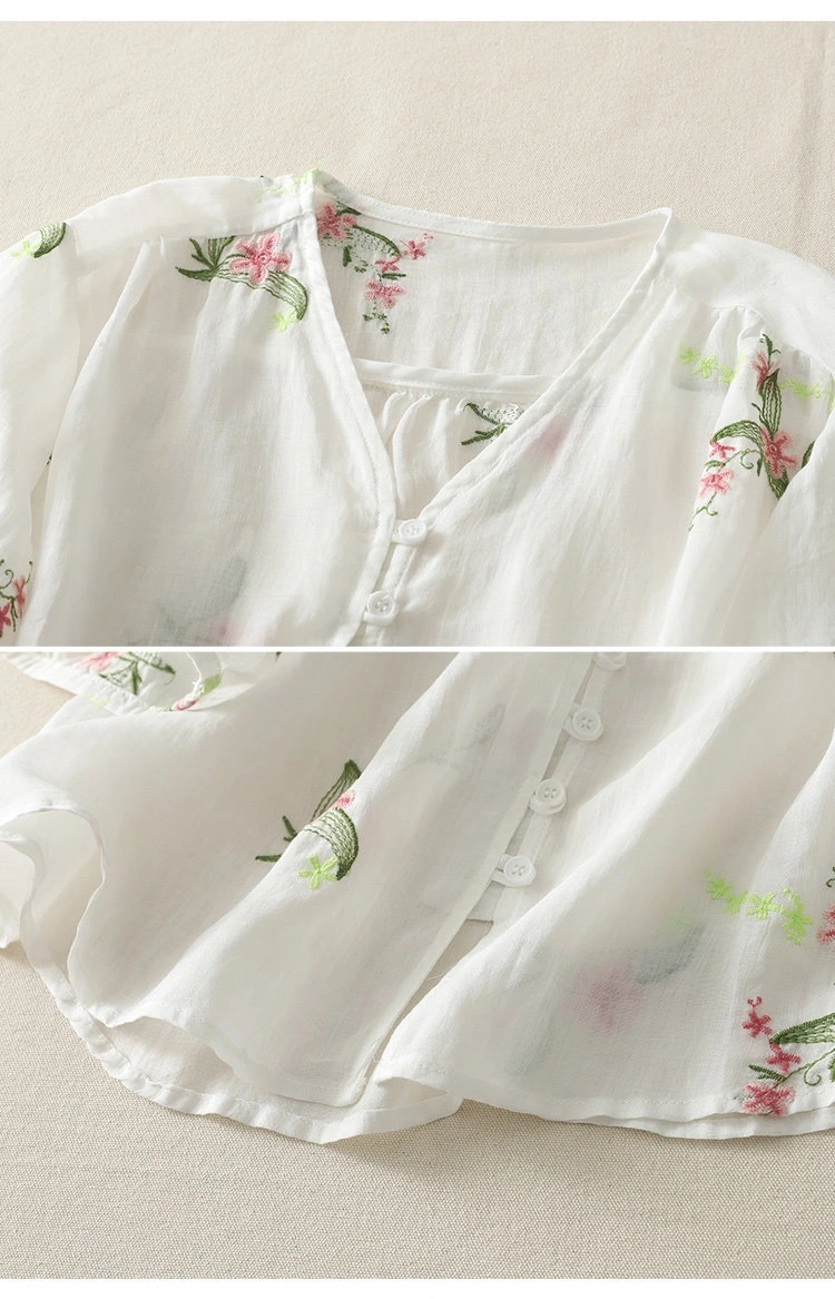 Pure Cotton Embroidered Shirt