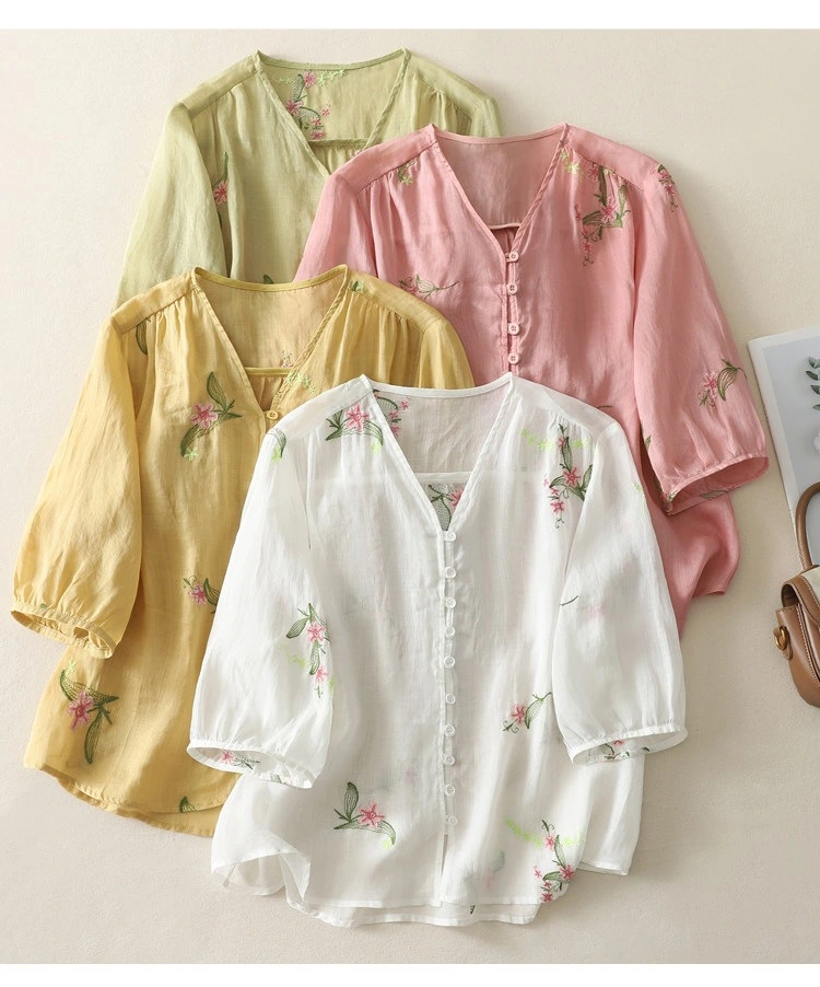 Pure Cotton Embroidered Shirt