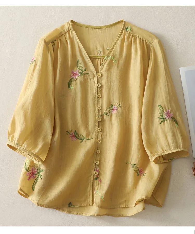 Pure Cotton Embroidered Shirt