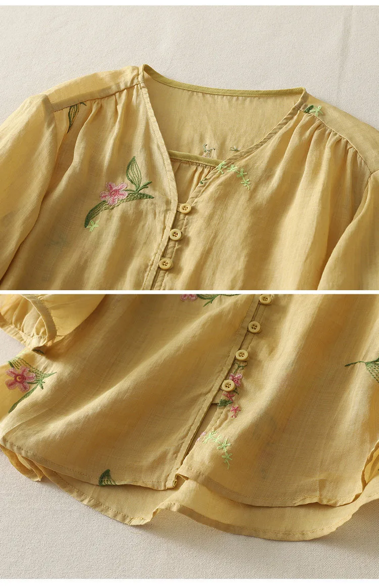 Pure Cotton Embroidered Shirt