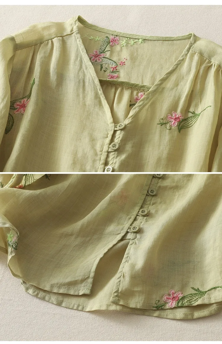 Pure Cotton Embroidered Shirt