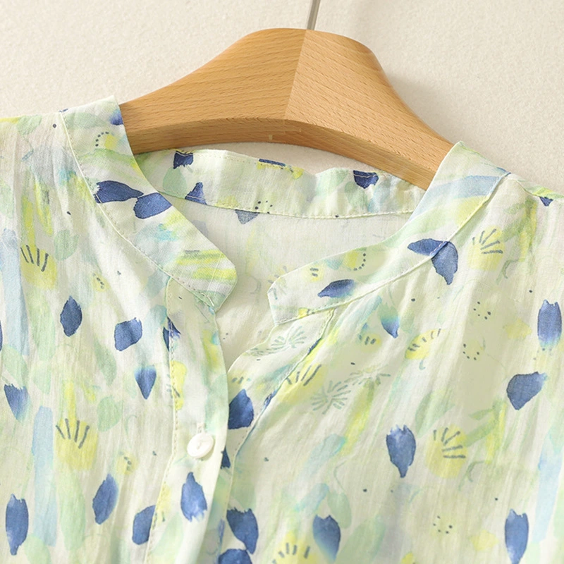 Pure Cotton Women’s Abstract Printed  Top - Summer Wear
